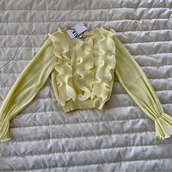 ZARA Ruffle Knit Sweater XS - Picture 8 of 9
